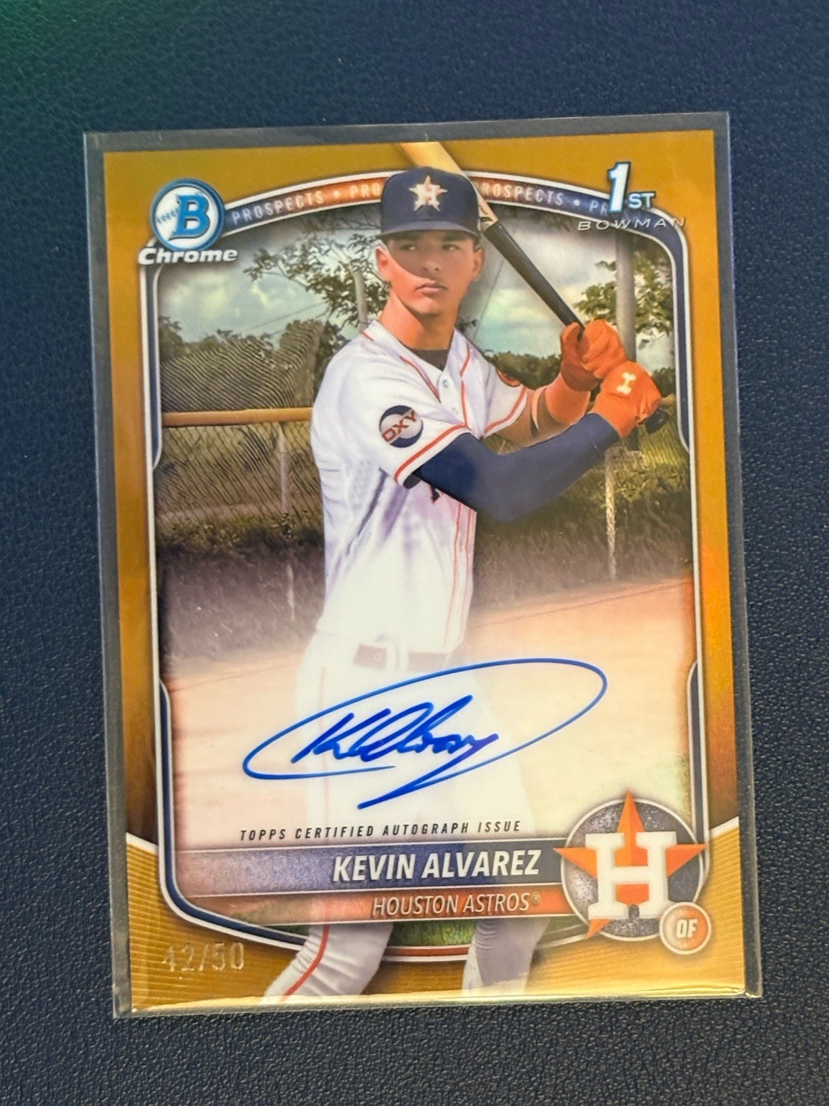2025 Bowman Chrome 1st Bowman Kevin Alvarez True Gold Auto /50 Astros