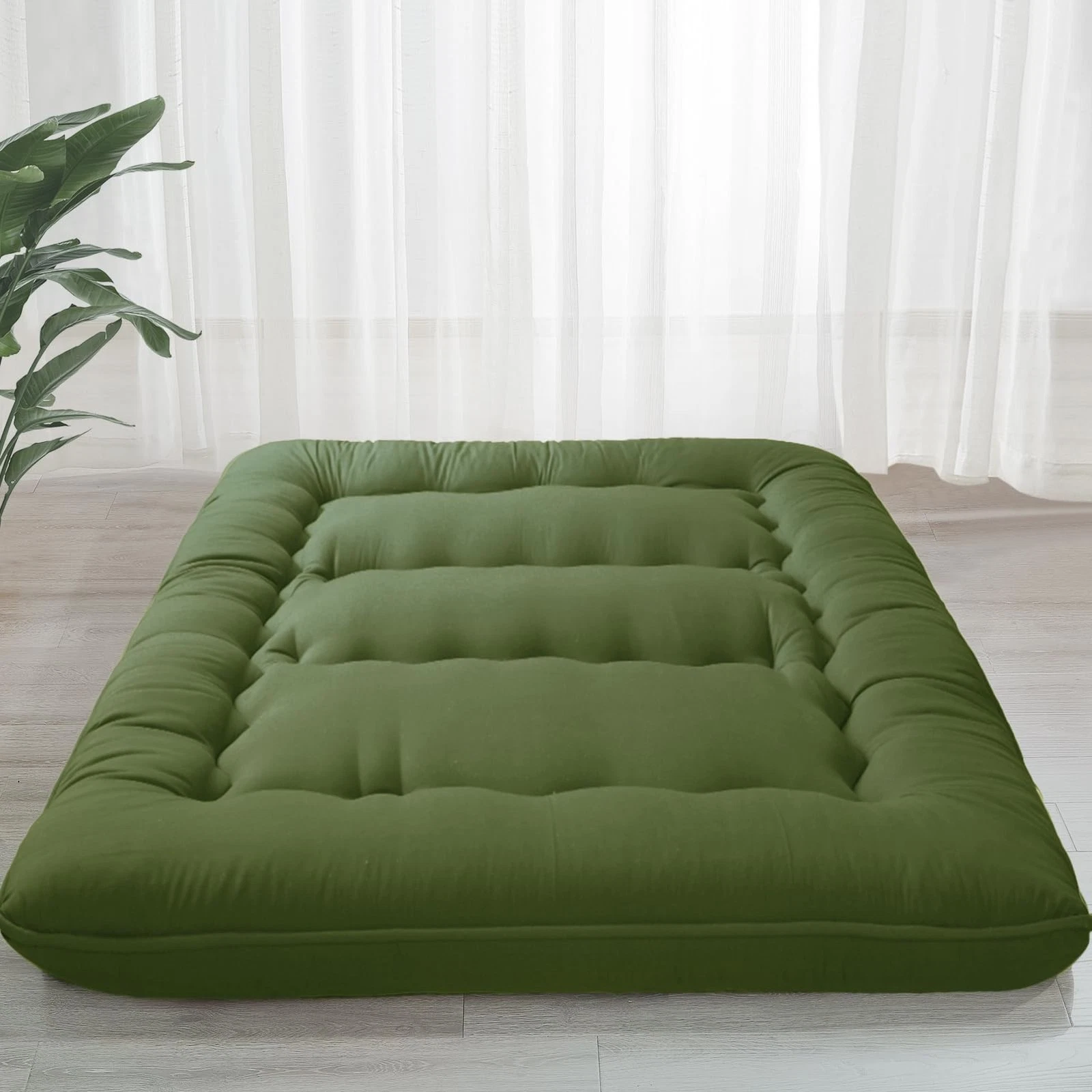 6 Inch Thick Japanese Floor Mattress Foldable Tatami Pad Adult Sleeping Mat Gree