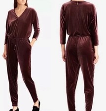 Women s Ralph Lauren Velvet One Piece Red Size L V-neck Lounge Christmas Cozy