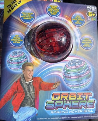 Orbit Sphere Magic Hover Ball Multicolor LED Lights Red New .