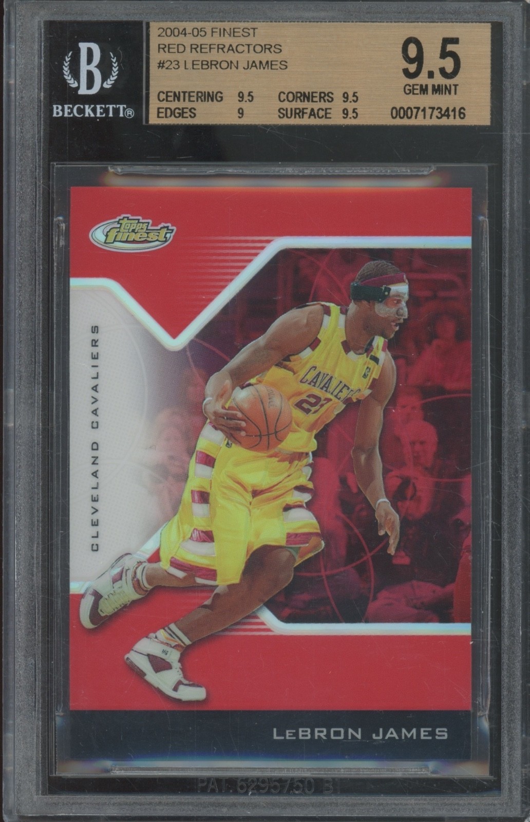 2004 Topps Finest Red Refractor #23 Lebron James /149 Gem Mint BGS 9.5