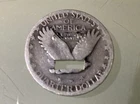 US 25 Cents Quarter Standing Liberty Silver 1929 Circulated - Cut Hole