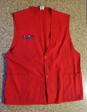 VINTAGE Toys R Us RED Uniform Vest Size L / Large D4-75 65 Polyester / 35 Cotton