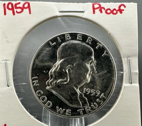 1959 - P Franklin Half Dollar  90% Silver Choice Gem Proof Free shipping
