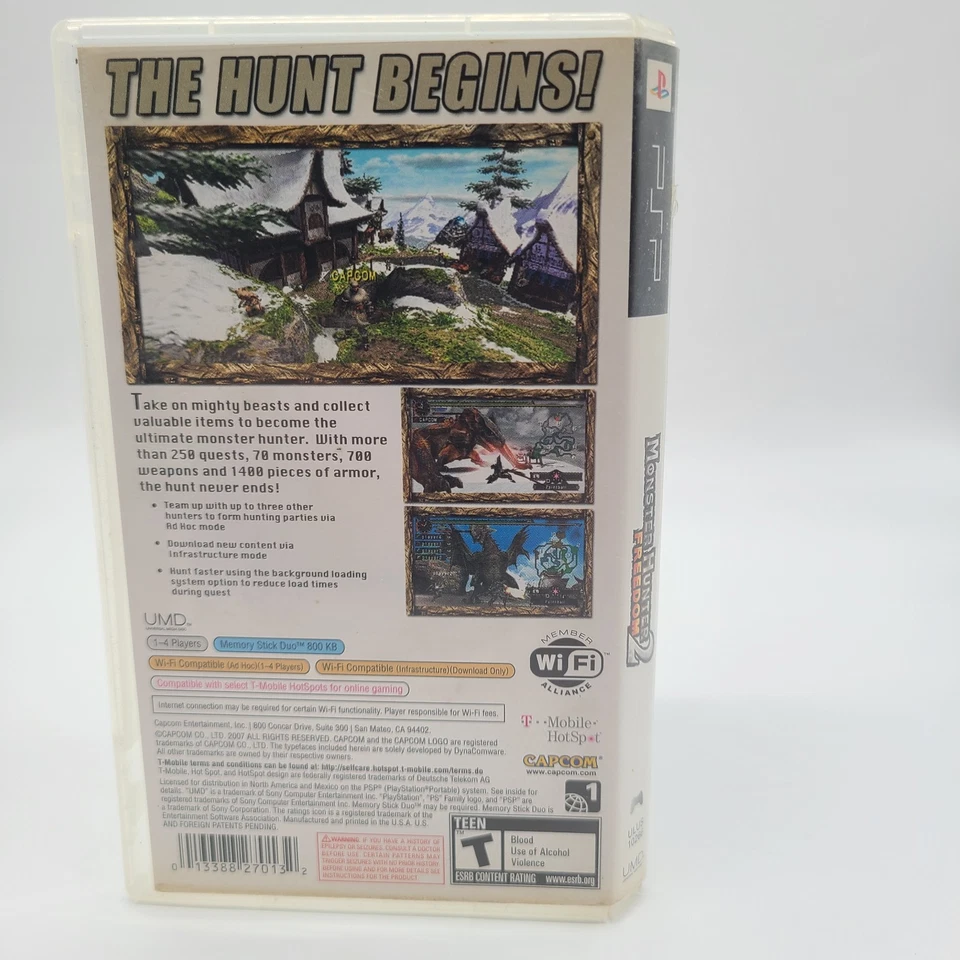 Monster Hunter Freedom 2 W/ Manual Case Sony Playstation Portable PSP Capcom - Image 2 of 4
