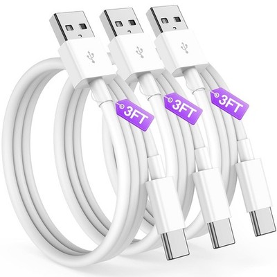 3-Pack USB-C Fast Charger Adapter for iPhone 17/16/15 3FT