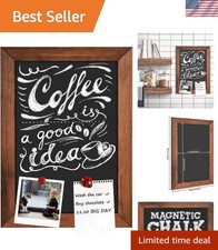 10.2" x 14.2" Rustic Magnetic Chalkboard with Pine Wood Frame for Elegant Decor