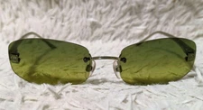 CHANEL Rimless Sunglasses Eyewear 4067 c.223/16 57□18 130 Green w/Box