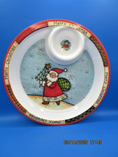 Serving Tray Mud Pie Christmas Santa & Tree C...