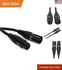 15ft Braided XLR Pro Microphone Cable - Superior Noise Rejection  Reliability