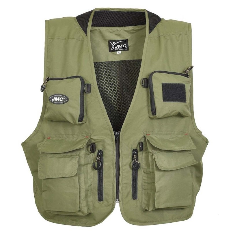 JMC Gilet Tradition V2 avec Dos Respirant et Poches à Soufflets pour Pêcheur