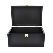 Large Wooden Storage Box with Hinged Lid, Wood Keepsake Chest, Perfect for St