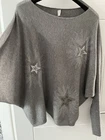 Grey Oversized Jumper Star embellishment - one size
