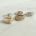Sterling Silver Ring Lot 5pc 925 Mixed Styles Reseller Vintage Estate #104