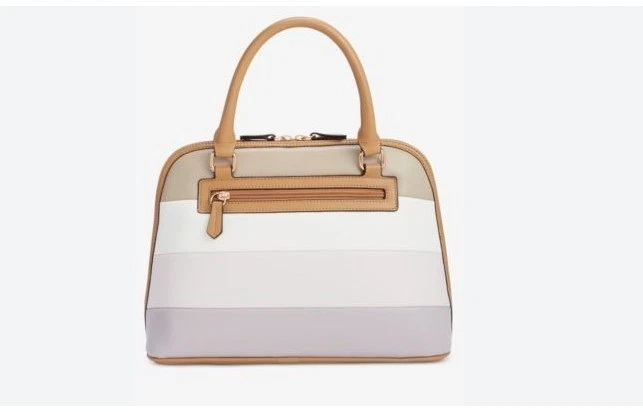 Bolsa tiracolo GIANI BERNINI Puff colorblock listrada cúpula de couro sintético - Imagem 2 de 4