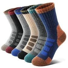  Kids Merino Wool Hiking Socks Boys Girls Toddlers Thermal 4-7 Years Check