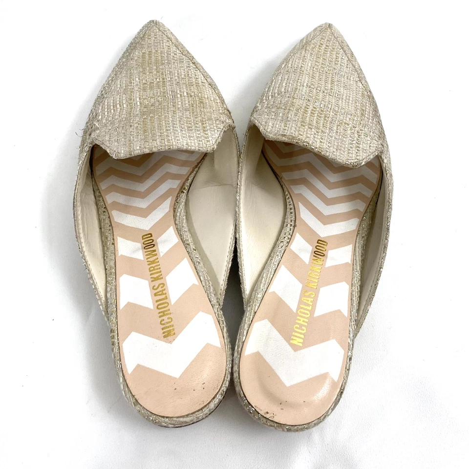 Mocasines planos Nicholas Kirkwood Rafia Beya punta 7,5/37,5
