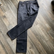 Levis 501 Jeans Mens 32x34 Black Button Fly D...