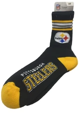 NFL Pittsburgh Steelers Gift Socks Black Gold Men Large Size 10-13 Steel Curtain