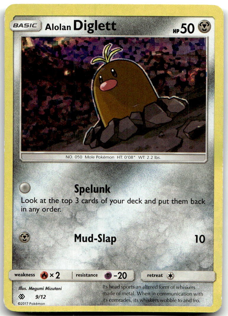 Alolan Diglett 009/012 Holo Promo McDonald's Promos 2017 Pokemon Damaged