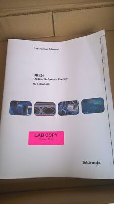 Tektronix Instruction Manual  for ORR24 Optical Reference Receiver 071-0060-00