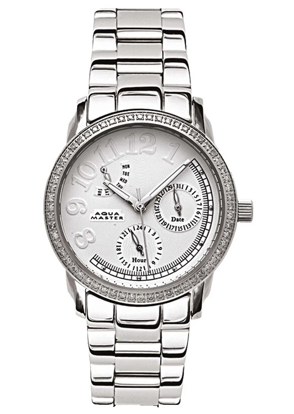 Relógios de pulso pulseira de prata Aqua Master Casual