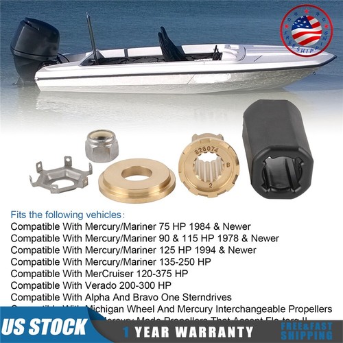 835257Q1 835257K1 Fits Mercury MerCruiser Alpha Flo-Torq 2 II Propeller Hub Kit - Picture 2 of 16