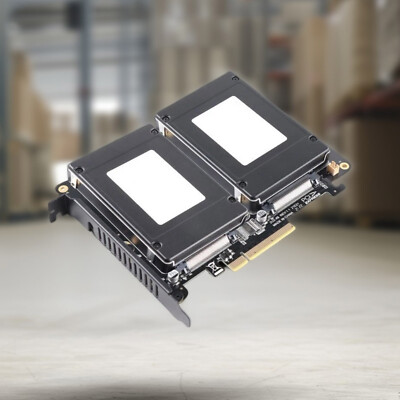 U.2 SSD zu PCIe X8 Adapter PCIE 4.0 zu Dual 2x U.2 SFF-8639 Disk Riser Card6i