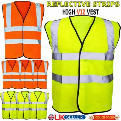 Hi Viz Sicherheitsweste Weste hohe Vis Sichtbarkeit reflektierend gelb orange Jacke