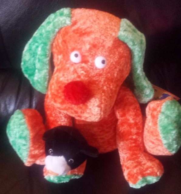 STUFFED ANIMAL "ORANGE DOG WITH TOY" NEW WITH TAG eBay