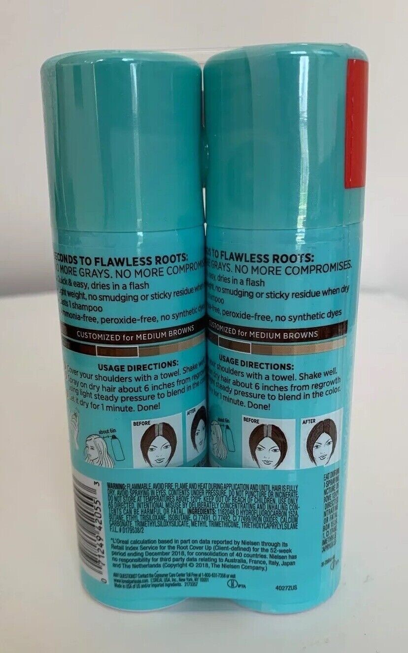 Loreal Paris Medium Brown Magic Root Cover Up Temp Concealer Spray FREE SHIPPING