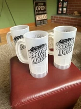 3- Vintage Keystone Light Pint Plastic Mugs Connecticut Beer  +4th Mug Free Ship