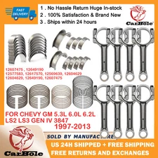 Floating Pin Connecting Rods & Bearing Piston Rings For Chevy GM 5.3L 6.0L 6.2L