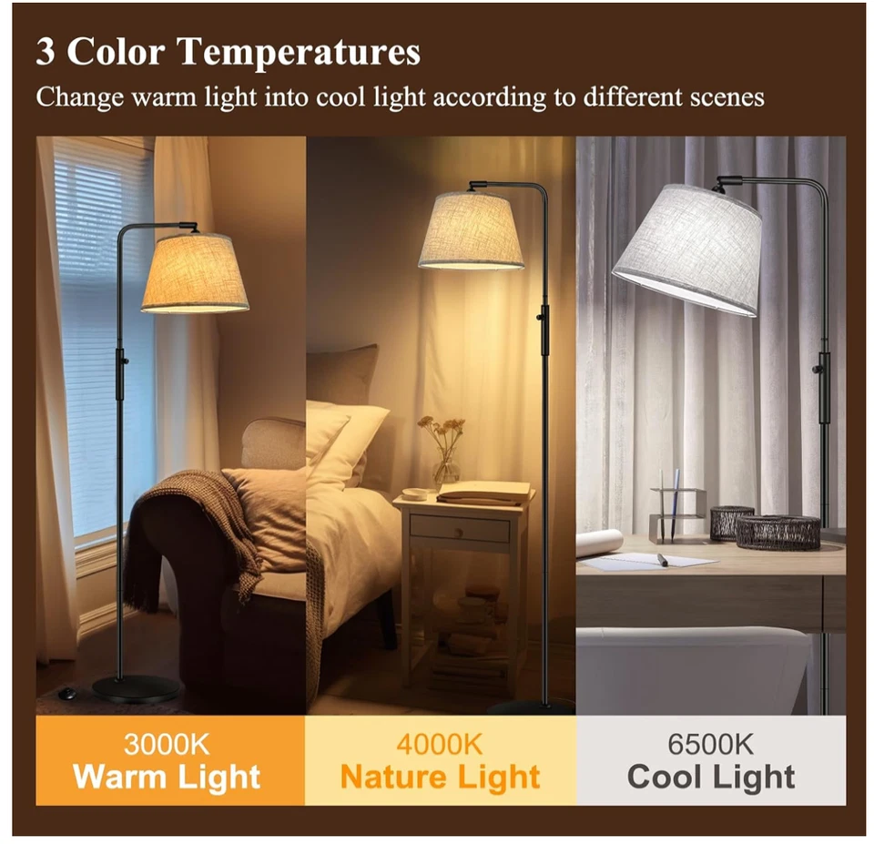 LED Stehlampe Stehleuchte Design Leselampe Standleuchte Wohnzimmer, Dimmbar - Bild 4 von 4