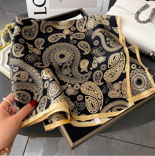 Pañuelo cuadrado envolvente 100 % seda morera para mujer 68*68 cm pañuelo Q43 - Imagen 5 de 5