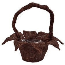 Streukörbchen 'Blume' Sisal für Blumenkinder braun Hochzeit / Osterkorb Ostern