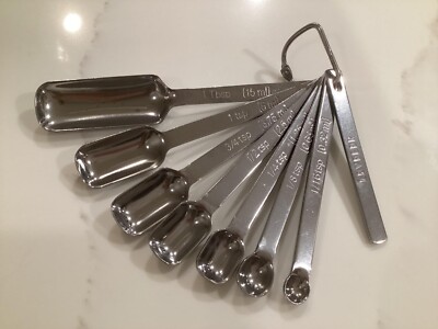 Stainless Steel Measuring Spoons Set of 8, Nesting Measuring Spoon with Easy to 