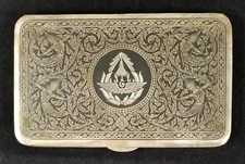 Vintage Royal Thai Air Force Sterling Silver Cigarette Case ENGRAVED GIFT to Maj