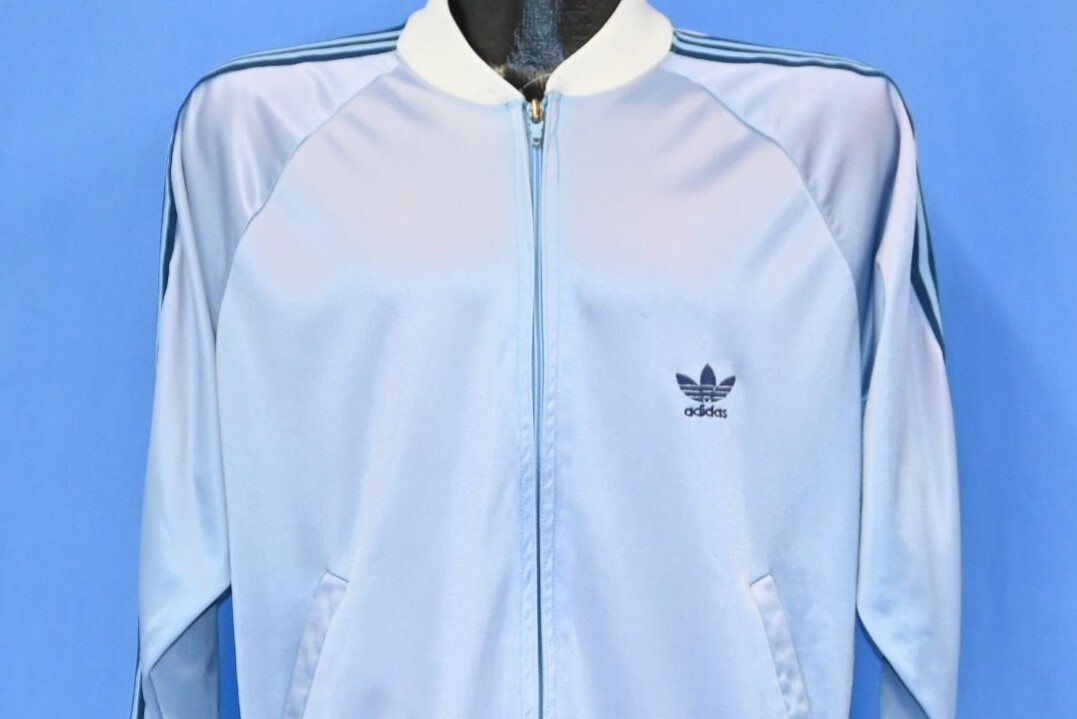 vintage 80s ADIDAS ATP KEYROLAN BLUE THREE STRIPE ZIPPER vintage 80s ADIDAS ATP KEYROLAN BLUE THREE STRIPE ZIPPER
