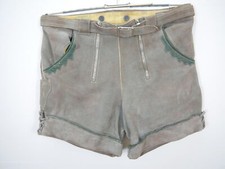 Kurze Bergfreund Vintage Pfadfinder Lederhose Doppelzip Eichenlaub Gr.90 / 50
