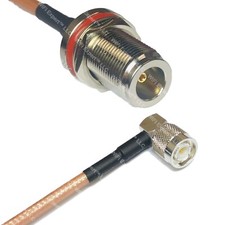 RG400 N FEMALE BULKHEAD to TNC Male Angle RF Cable FAST-SHIP LOT