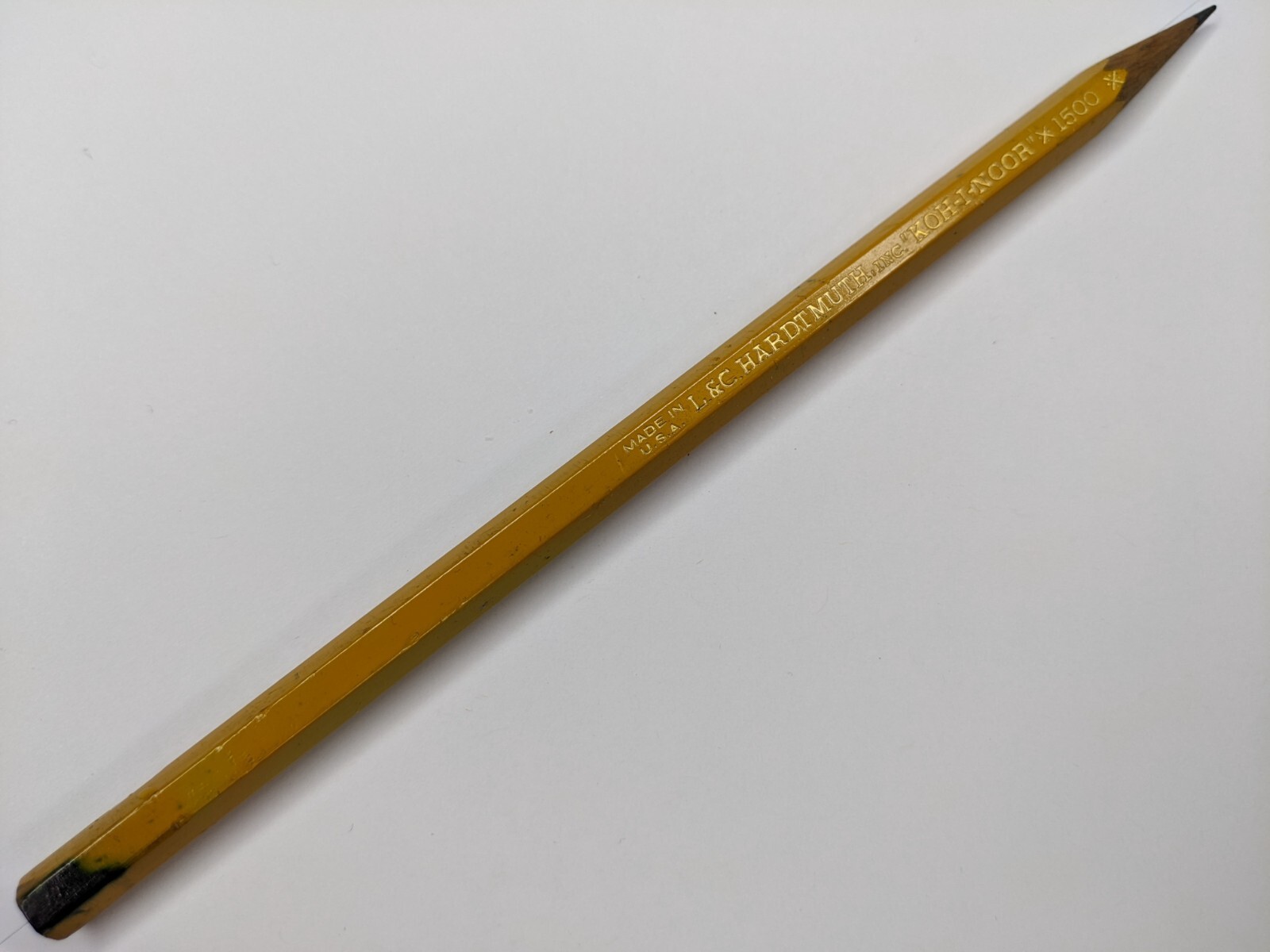 L&C Hardtmuth 1500 KOH-I-NOOR Yellow Wood Pencil Drawing Drafting Vtg G2