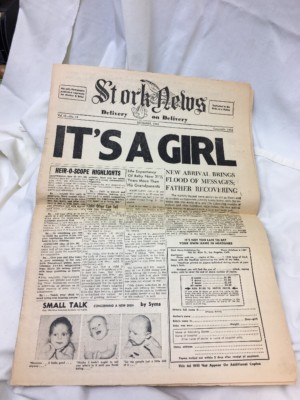 December, 1955 Newspaper titled, ''Stork News'', News Expressly for Mother & Baby