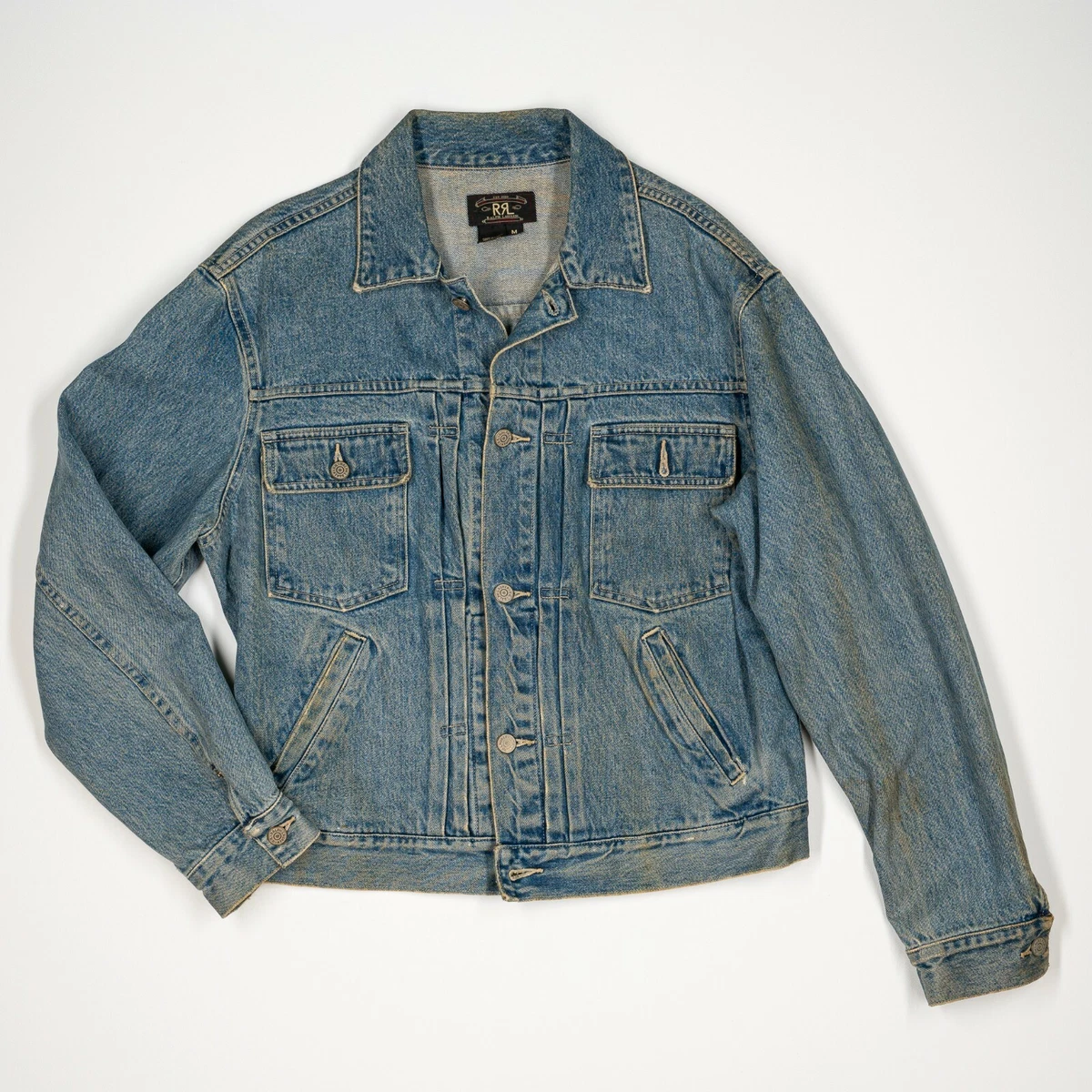 Vintage RRL Ralph Lauren (M) Made In USA Type 2 Denim Trucker Jacket