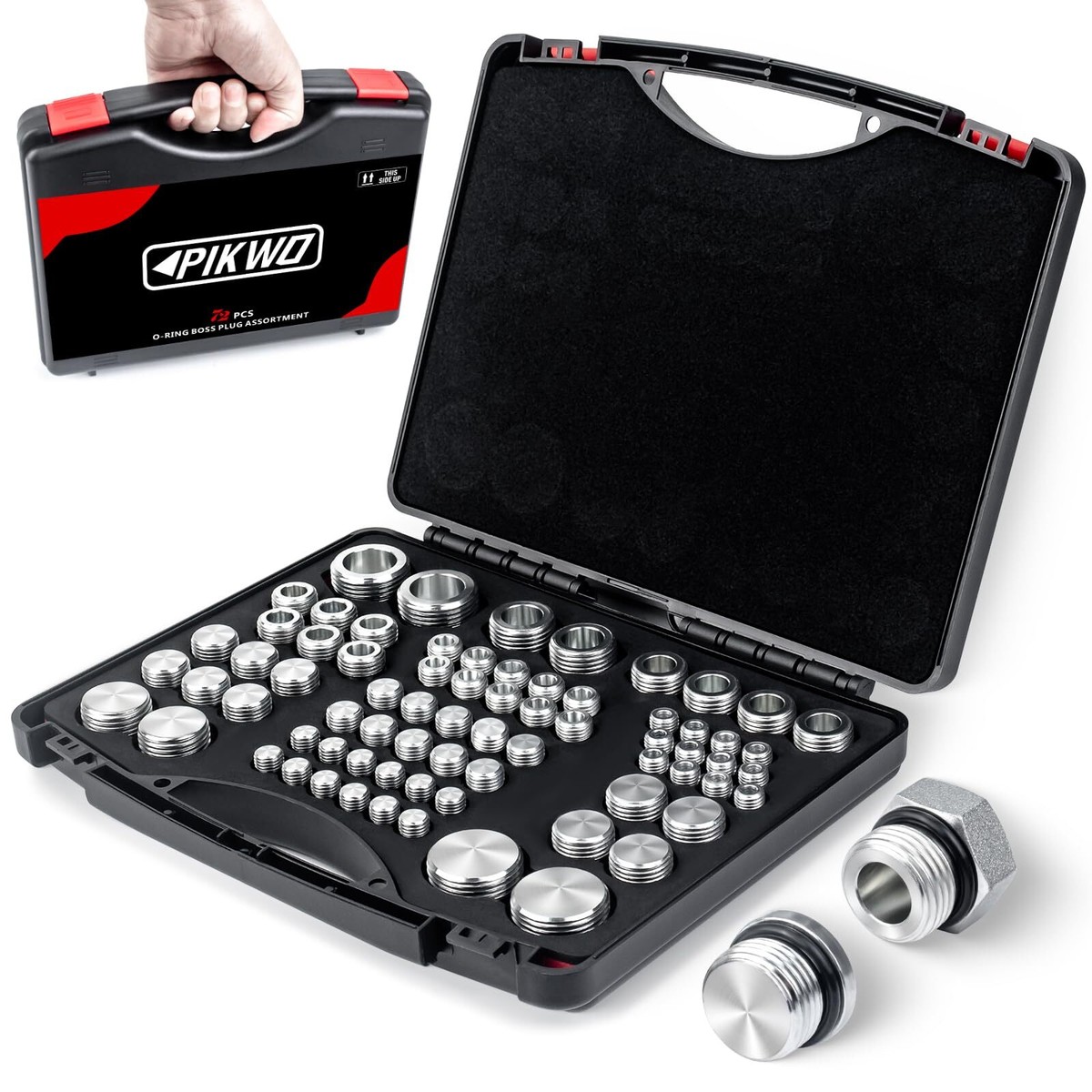 Nero Alluminio ORB O-ring Boss AN6 6AN A AN8 8AN Maschio Flare - Foto 5