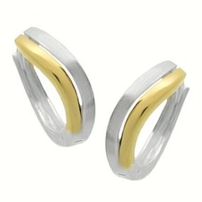 Earrings hoop silver 925/yellow gold-plated anti-tarnish earrings hoops New 