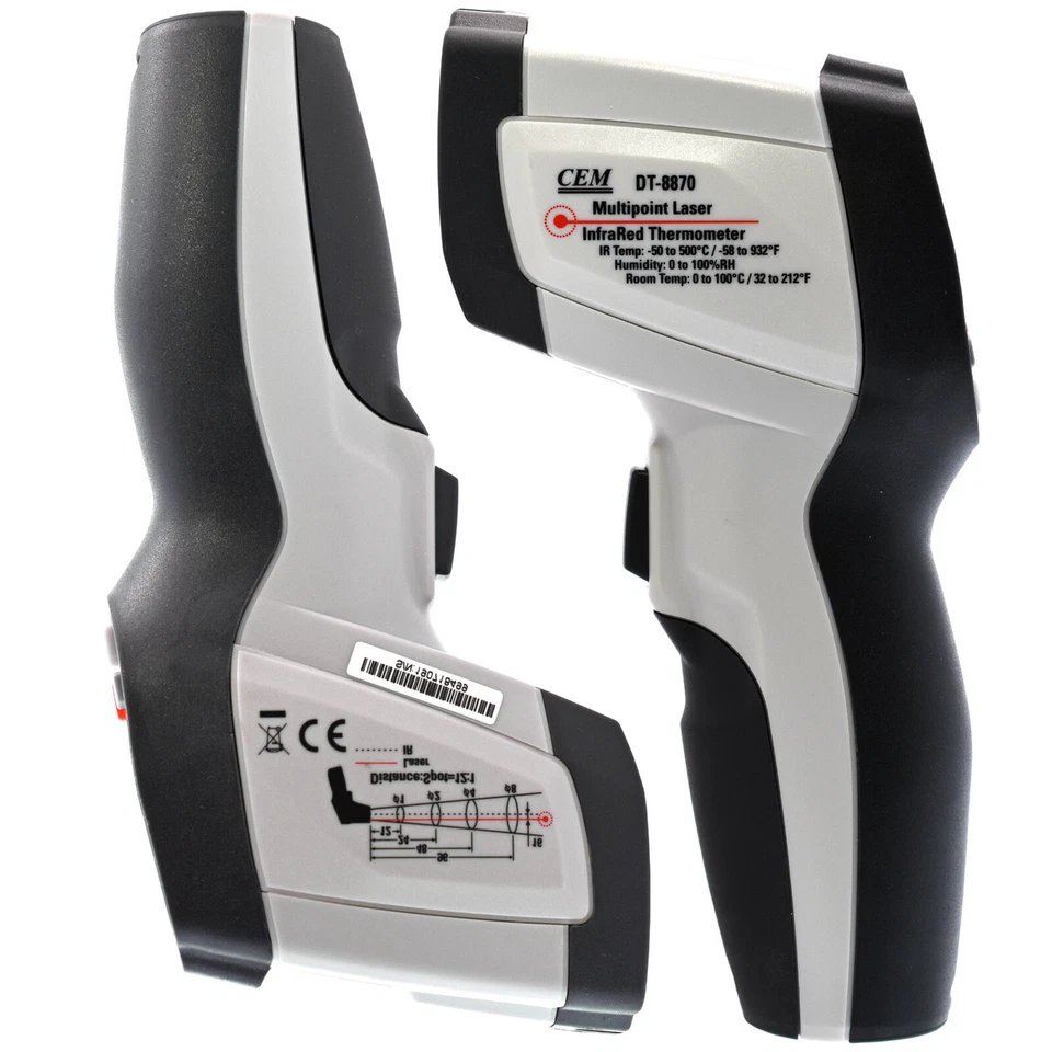 Multi Laser Infrared Kontaktlos Thermometer Pyrometer -50..500 °C Feuchtemessung - Bild 4 von 4