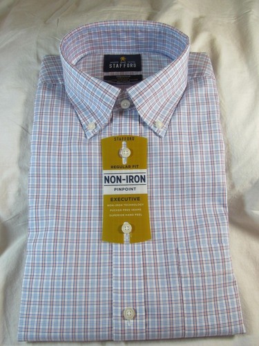 NWT STAFFORD COTTON PINPOINT OXFORD 