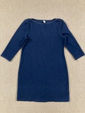 Gap Womens Blue Casual Shift Straight Dress Long Sleeve Size Small Modest