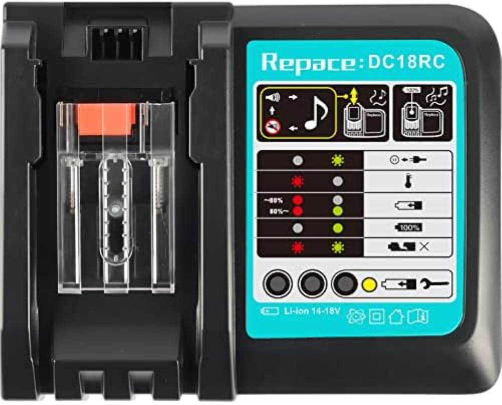 Waitley DC18RC per Makita 14,4/18 V Batteria BL1830 BL1860 BL1850 BL1840 BL1830